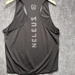 NELEUS LOGO Black Muscle Mesh Tank Top Gym Workout Size XL