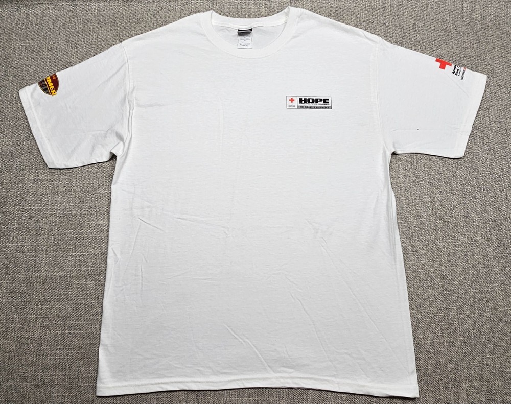 Vintage Hummer Owners Shirt Mens Large White HOPE Red Cross Disaster Response