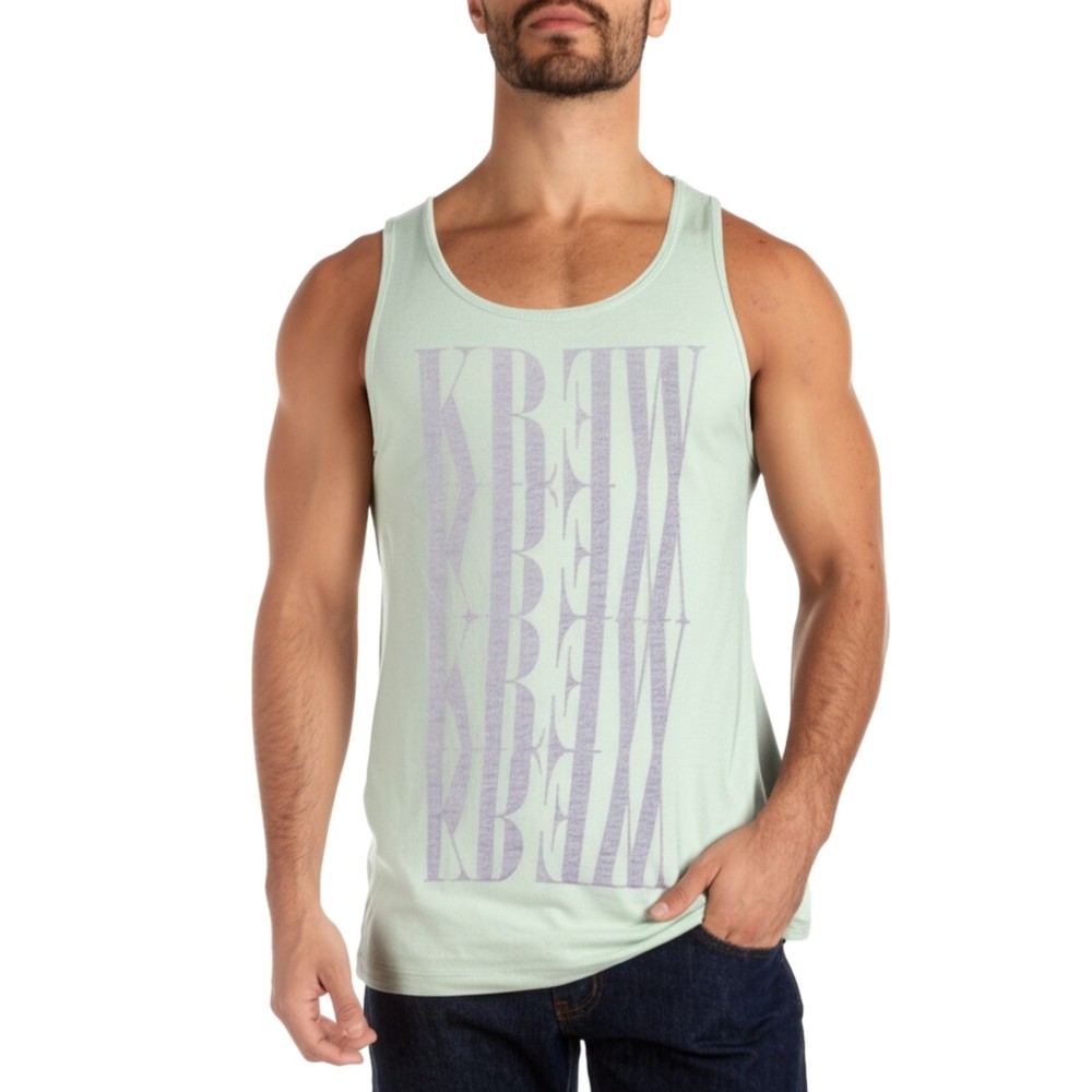 KR3W Reflect Mens Tank Top Blue Green 100% Cotton Graphic Print Casual Streetwea