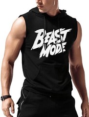 Men’s Workout Hooded Tank Tops Sleeveless Gym Training Bodybuilding T Shirt