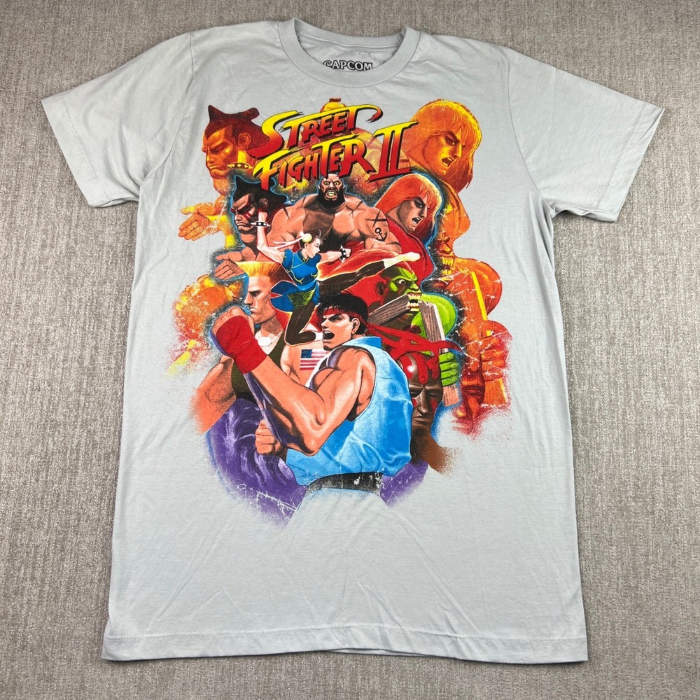 Capcom Street Fighter II T Shirt Men’s Medium Graphic Tee New Video Game Promo