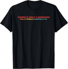 There’s Only 3 Genders Male Female Mentally Ill T-Shirt
