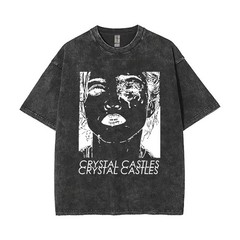 Crystal Castles T-Shirts Graphic Print Washed 100% Cotton Tees