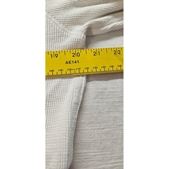 American Eagle Mens Long Sleeve Thermal Shirt Cream White Waffle Knit Large