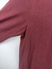 Adidas Men’s Small Dry Fit Maroon Striped Poly Cotton Blend L/S Hoodie T-shirt