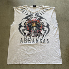 Rocky Men’s 2XL White Cotton Crew Neck Sleeveless Fayetteville Bike Rally Tee