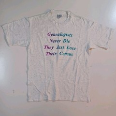 Vtg Cal Cru Genealogists Graphic T Shirt Mens Sz L Heather Gray USA Single