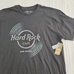 Hard Rock Cafe San Diego T-Shirt Men’s L Black Logo Vinyl NEW Jersey NWT