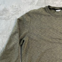Calvin Klein Long Sleeve Shirt Mens XL Olive Green Heather Crewneck Cotton Blend