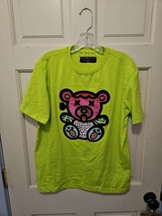 Eternity BC/AD Men’s Embroidered X-Eyed Fuzzy Teddy Bear Cotton T Shirt