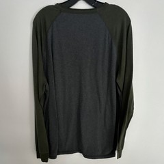 G.H. Bass & Co. Men’s Henley Button Knit Cotton Poly T-Shirt Gray Green XLComfy