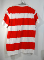 Where’s Waldo Cosplay Costume Striped Tee T-Shirt Red White Adult Small
