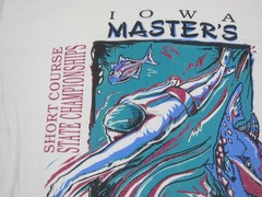 Vintage Iowa Masters Shirt Mens Extra Large XL White Swimming Championship 90s