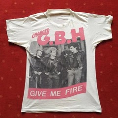 GBH Give Me Fire band Retro style White Short sleeve T shirt Men Women