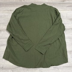 Coofandy Green Cotton Hemp Shirt Men’s 3XL Long Sleeve Casual Henley Top NWT