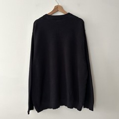 Baggy Oversized Faded Thermal Long Sleeve Shirt Waffle Knit Grunge Black Mens XL