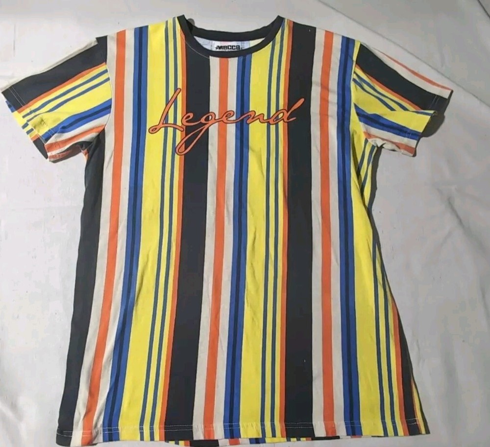 Y2K Mecca Mens XL Legend Stripped Multicolor Tshirt