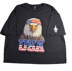USA Flag 🇺🇸 Patriotic Eagle Boeing F-15 Fighter Jet T Shirt Size 2XL