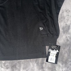 NWT Rawlings Mens Long Sleeve Shirt Black Sz Large New Baseball Softball Cotton