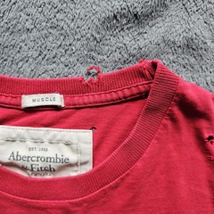 Vtg Y2K Abercrombie & Fitch Mens XXL Muscle Tee T Shirt Applique Embroidery Red