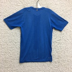 Nike Running Shirt Small Adult Blue Dri Fit Swoosh Short Sleeve Athletic Mens S