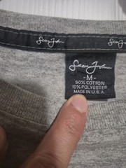 Sean John Shirt Mens medium Gray Vintage TShirt Short Sleeve Crewneck Script Y2K