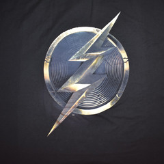 The Flash Mens DC Comics Superhero Bolt Logo Black Shirt New L, XL, 3XL