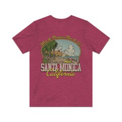 Santa Monica Where the Mountains Meet the Sea 1962 Vintage Men’s T-Shirt