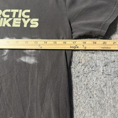 Arctic Monkeys T Shirt Mens Small Graphic Print Short Sleeves Logo Spellout Gray