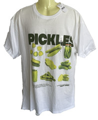 NWT Brisco Brands Men’s White Pickle T-shirt Tee XL