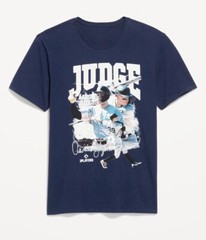 New MLB Aaron Judge Collage Adult Medium Baseball Soft Navy Blue Cotton T-Shirt