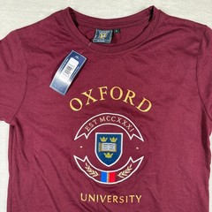 Oxford University Official Merchandise Maroon Crest Embroider T Shirt Mens Large