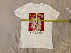 Sri Lanka Men’s MEDIUM White T-Shirt Graphic Art Design Printed Top
