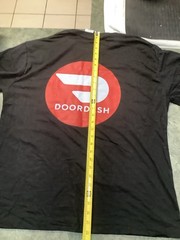 DoorDash Men’s XL Cotton Black Short Sleeve Crew Neck Red/White Logo T-Shirt