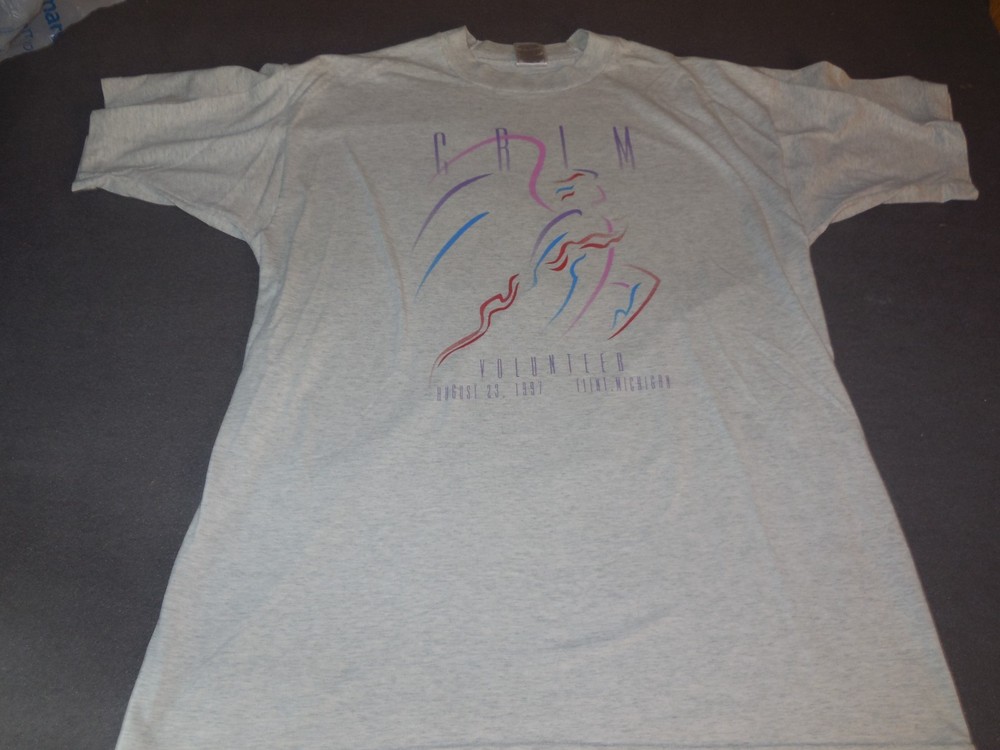 E12 Vtg Crim Festival of Races 1997 Flint Michigan Graphic T-Shirt Volunteer XL