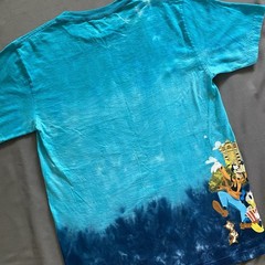 2019 Disney World New Year T Shirt Mens Medium Blue Tie Dye 2010s Orlando FL