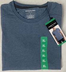 KENNETH COLE Men’s Organic Cotton Blend Crewneck T-Shirt XL BLUE Comfort Stretch