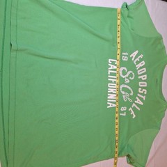 Aeropostale Lime Green White Spell Out Logo Graphic Tshirt Preppy Y2K Size XXL