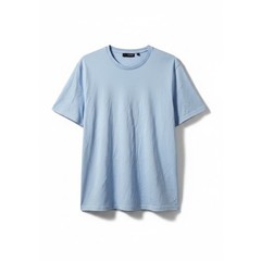 Murano Liquid Luxury Mens Light Blue 100% Cotton Short Sleeve T-Shirt Large