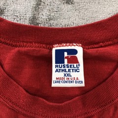 vtg Russell Athletic Shirt Mens 2XL Red Pocket Tee Cotton Made in USA Crewneck