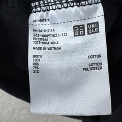 Uniqlo U Crew Neck Long Sleeve T Shirt Mens Medium Black/ Washed Black