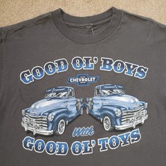 Vintage Y2K Chevrolet Good Ol Boys Size Medium Mens Gray Pickup Truck T-Shirt