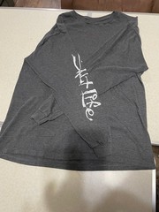 MEN’S SIZE LARGE : SALT LIFE GRAY LONG SLEEVE FISHING SHIRT – LOGO ON BACK