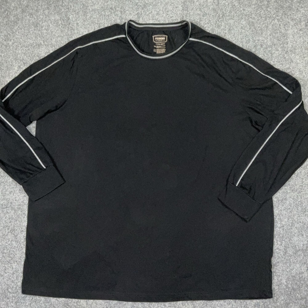 Foundry Shirt Mens Size 3XL Black Long sleeve heavy Jersey Knit Tee Casual