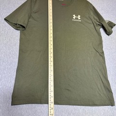 Patriotic Under Armour Freedom T Shirt Mens Large Olive Green Tactical Flag