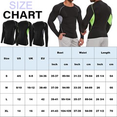 Mens Compression Shirts Long Sleeve Workout Baselayer Quick Dry Athletic Sports