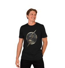 The Flash Mens DC Comics Superhero Bolt Logo Black Shirt New L, XL, 3XL