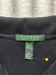 Lauren Ralph Lauren Men Polo Shirt XL Black Short Sleeve Crest Logo Button Front