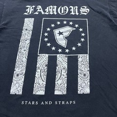 Y2K Famous Stars and Straps T Shirt Size Large Black Paisley Flag Travis Bark