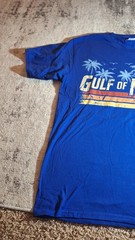Gulf Of Mexico Retro Beach Present Unisex T-Shirt Blue Large Used